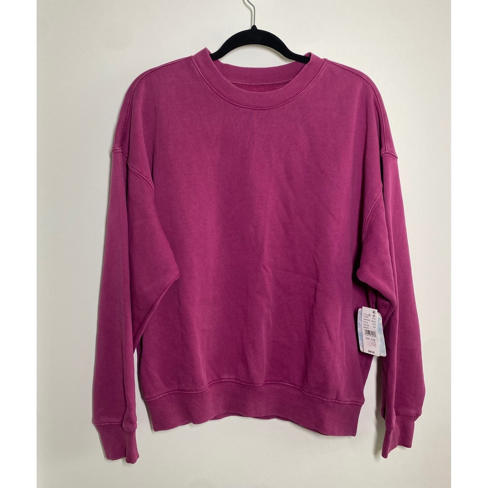 PacSun Sweatshirt Unisex Small Berry Purple NWT Oversized Fleece Crew Neck